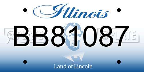 BB81087 Illinois License Plate