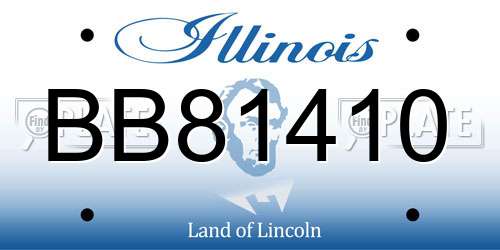 BB81410 Illinois License Plate