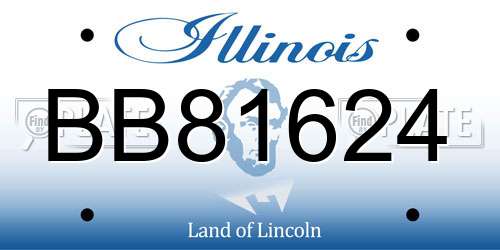 BB81624 Illinois License Plate