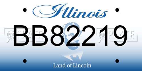 BB82219 Illinois License Plate