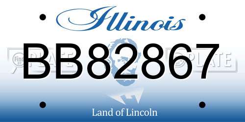 BB82867 Illinois License Plate