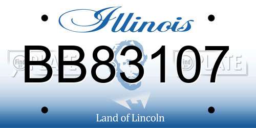 BB83107 Illinois License Plate