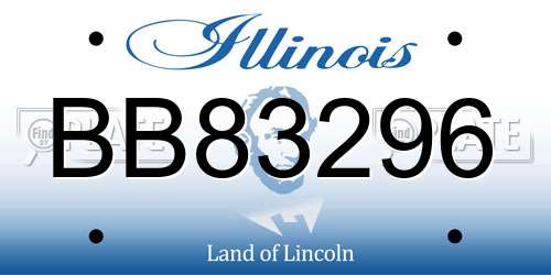 BB83296 Illinois License Plate