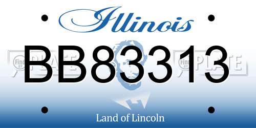 BB83313 Illinois License Plate