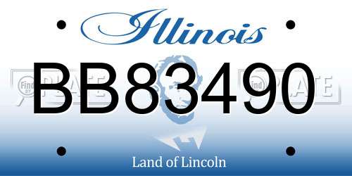 BB83490 Illinois License Plate