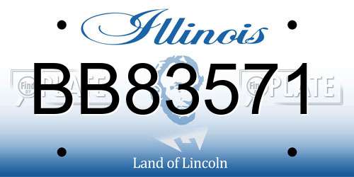 BB83571 Illinois License Plate