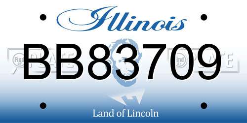 BB83709 Illinois License Plate