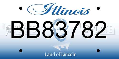 BB83782 Illinois License Plate