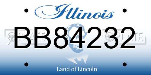 BB84232 Illinois License Plate