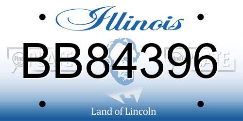 BB84396 Illinois License Plate