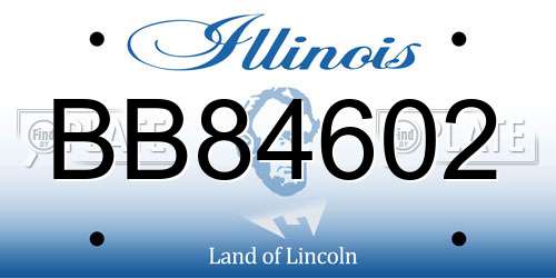 BB84602 Illinois License Plate
