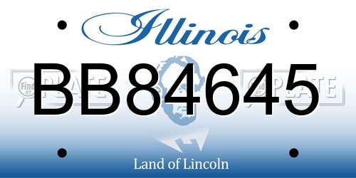 BB84645 Illinois License Plate
