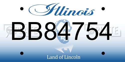 BB84754 Illinois License Plate