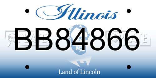 BB84866 Illinois License Plate
