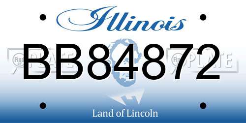 BB84872 Illinois License Plate