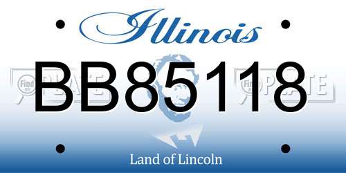 BB85118 Illinois License Plate