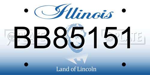 BB85151 Illinois License Plate