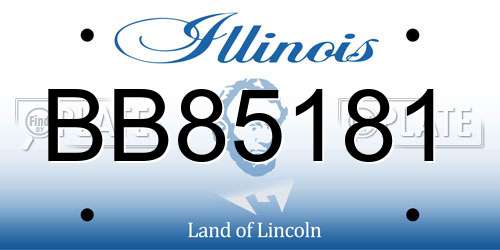BB85181 Illinois License Plate