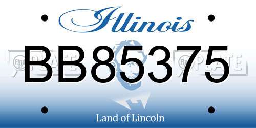 BB85375 Illinois License Plate