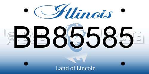 BB85585 Illinois License Plate
