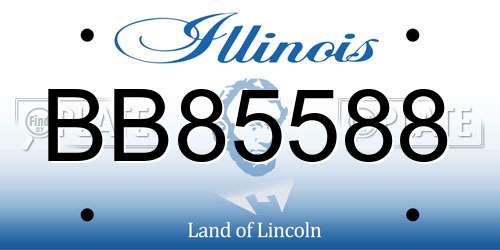 BB85588 Illinois License Plate