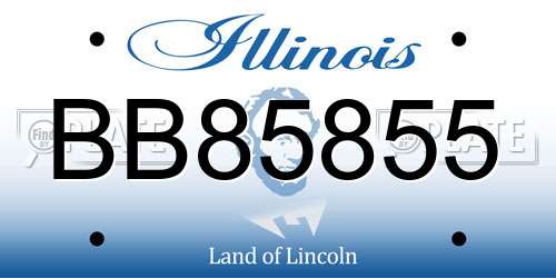 BB85855 Illinois License Plate