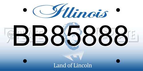 BB85888 Illinois License Plate