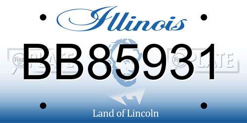 BB85931 Illinois License Plate