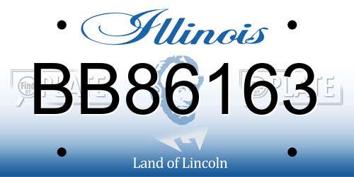 BB86163 Illinois License Plate