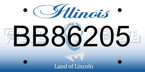 BB86205 Illinois License Plate