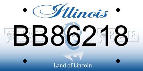 BB86218 Illinois License Plate