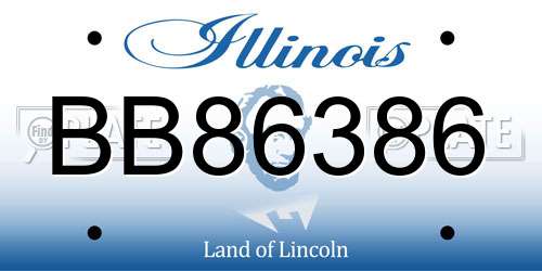 BB86386 Illinois License Plate