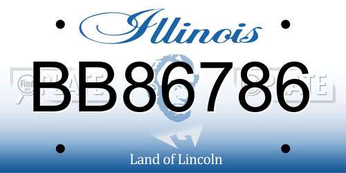BB86786 Illinois License Plate