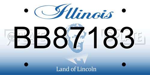 BB87183 Illinois License Plate
