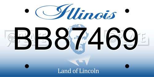 BB87469 Illinois License Plate