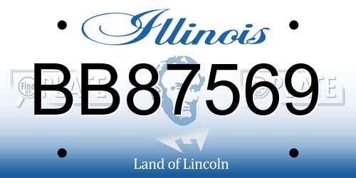 BB87569 Illinois License Plate
