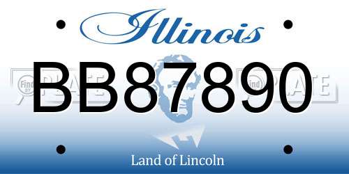 BB87890 Illinois License Plate