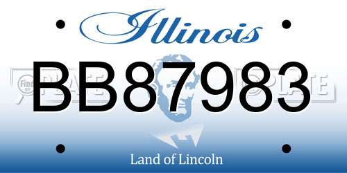 BB87983 Illinois License Plate