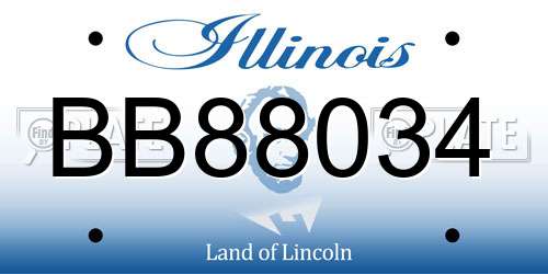 BB88034 Illinois License Plate