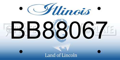BB88067 Illinois License Plate
