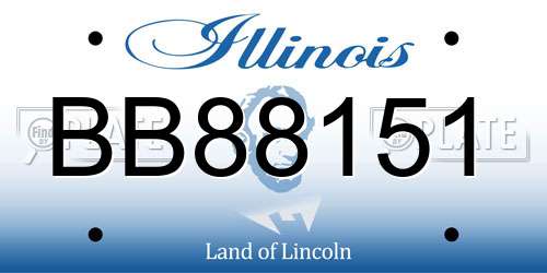 BB88151 Illinois License Plate
