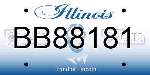 BB88181 Illinois License Plate
