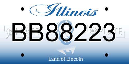 BB88223 Illinois License Plate