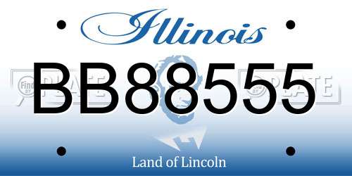BB88555 Illinois License Plate