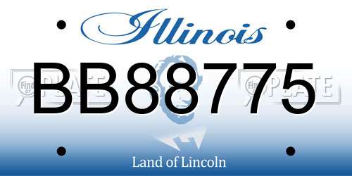 BB88775 Illinois License Plate