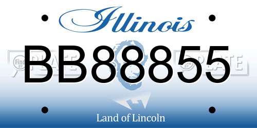 BB88855 Illinois License Plate