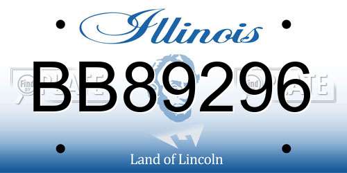 BB89296 Illinois License Plate