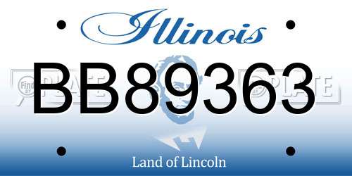 BB89363 Illinois License Plate