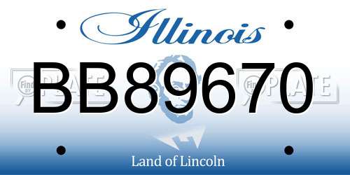 BB89670 Illinois License Plate