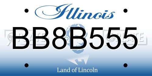 BB8B555 Illinois License Plate